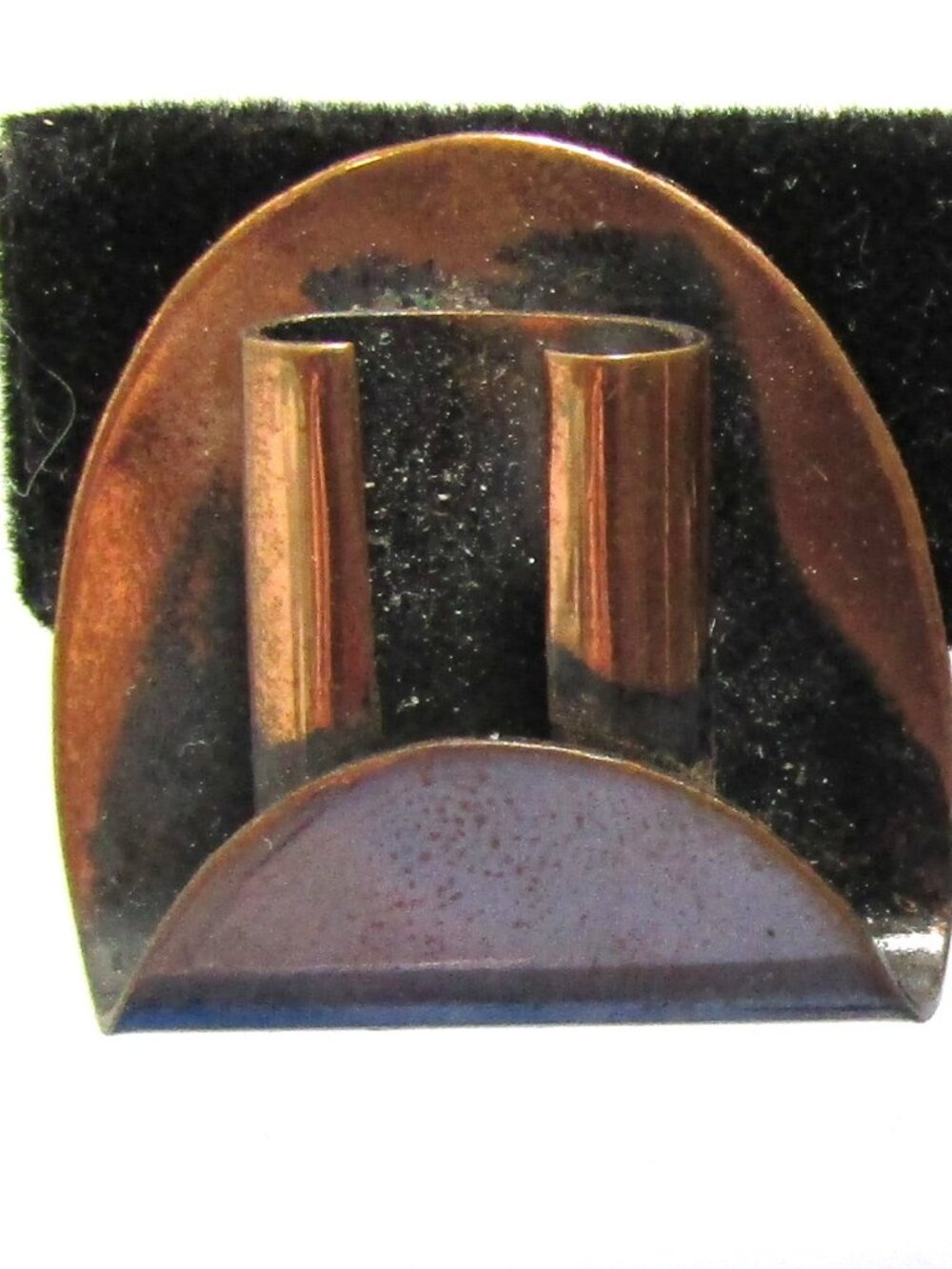 Vintage Copper Plated Costume Chunky Unique Clip on Earrings